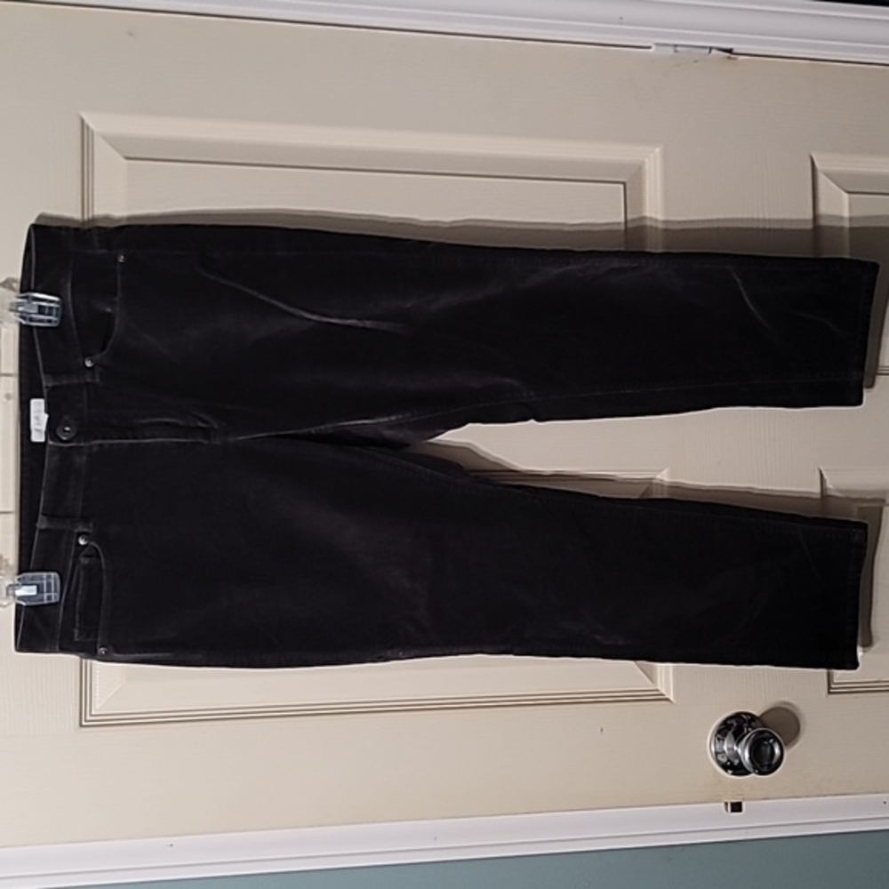 J. Jill Black Velvet Straight Leg Pants Women's 8P Great Condition